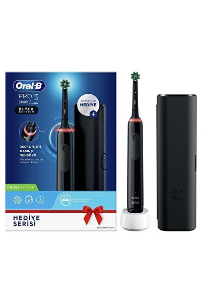 Braun Oral B Pro 3 3500 Serisi Şarjlı Diş Fırçası (siyah)+ Seyahat Kabı