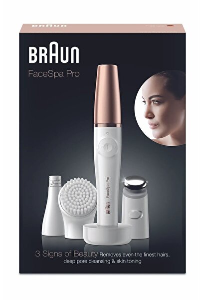 Braun Facespa Pro 911 3in1 Şarj Edilebillir Yüz Epilatörü Seti 80m Başlık Seti