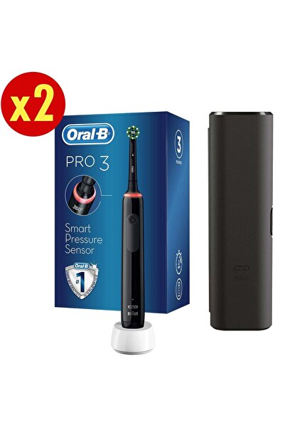 Oral-B Pro 3500 Şarj Edilebilir Diş Fırçası Siyah Başlık X2