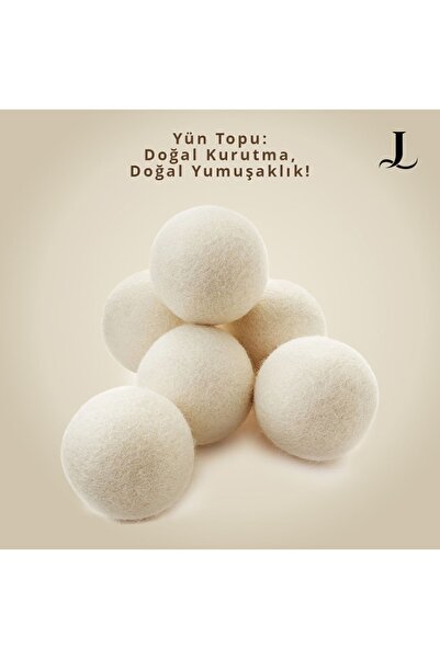 LaPatria 3 Adet Xxxl Yün Çamaşır Kurutma Makinesi Topu(KESE VE 2ADET ESANS YAĞ 10ML HEDİYE)