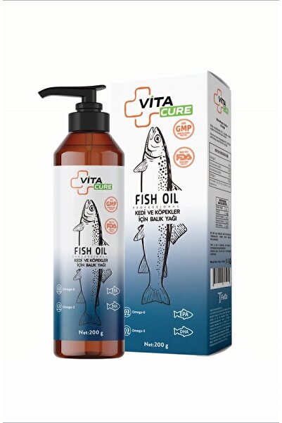 vitacure Fish Oil 200ml Kediler Ve Köpekler Için Balık Yağı (OMEGA 3 VE 6 IÇEREN, DERİ, TÜY VE KALP SAĞLIĞI)