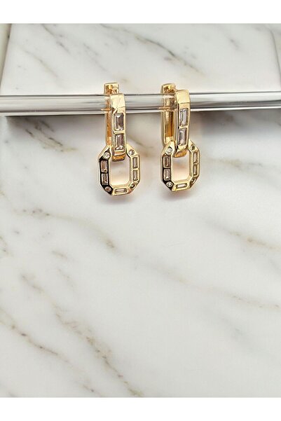 Brillo Altın Kaplama Özel Vip Serenay Küpesi