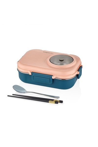 Vagon Stainless Steel Lunch Box - Lunch Box, Mixed Color Bl70100 (1 Piece)
