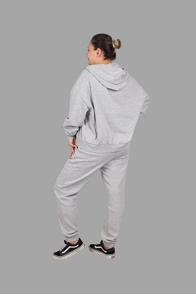 Truva XXL طقم بدلة رياضية رمادية مقاس كبير بأرجل مطاطية