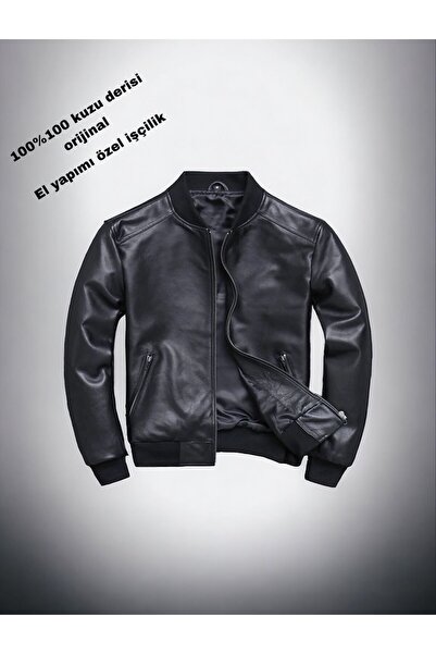 MALVİNEYU (MALVİNEYU) İtalyan stil %100 orijinal kuzu derisi erkek mont