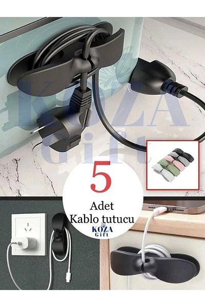 Keyfi Sepet 5 قطع لاصقة لكابل Airfryer، منظم كابل متعدد الأغراض، حامل كابل، جامع الكابلات