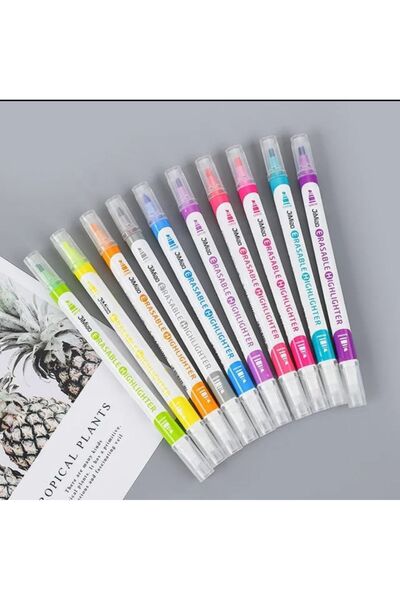 Meyra Accessories fosforlu kalem seti 10 lu çift başlıklı rengarenk a kalite ...