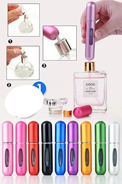 Genel Markalar Doldurulabilir Mini Parfüm Şişesi Cep Parfüm Sprey Şişesi Seyahat Bakım