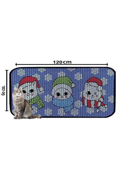 AKTUNÇ XXL BÜYÜK BOY ELEKLİ TUVALET ÖNÜ DESENLİ KEDİ KUMU PASPASI 60X120 CM