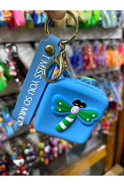 Genel Markalar KOPYA - Anahtarlık Mavi Yusufçuk (Bozuk Para Cüzdanlı)