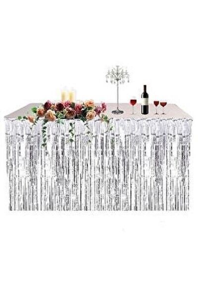 waliant trade تنورة طاولة معدنية لامعة مزينة بشراشيب (ديكور الطاولة، زينة حفلات أعياد الميلاد)