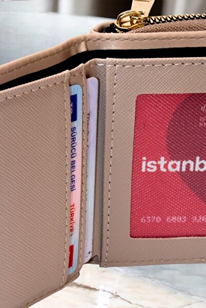 dericom Γυναικείο κομψό πορτοφόλι μινκ με φερμουάρ και θήκη για κέρματα, αξεσουάρ θήκης για κάρτες