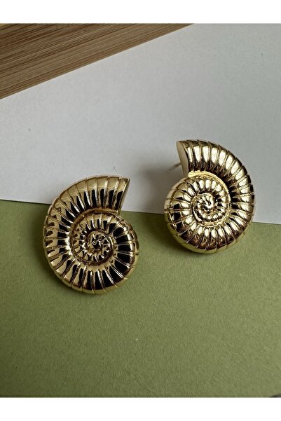 ringbox Gold Spiral Deniz Kabuğu Küpe