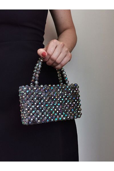vivozza Серия Galaxy Bead Honeycomb - Чанта за ръка и вечерна рокля - Чанта за ръка и покана
