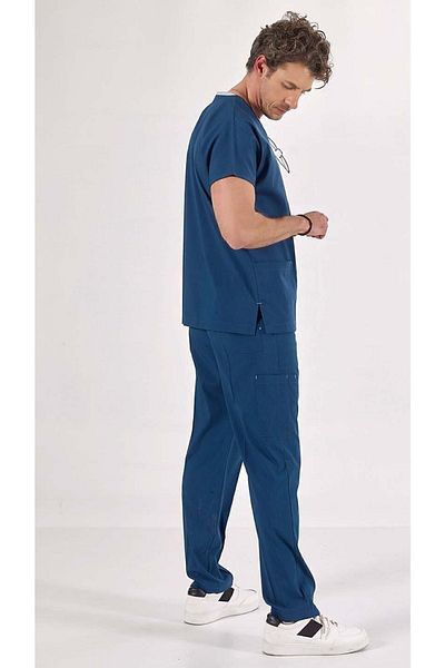 Uçak Medikal Costum de chirurgie din lycra pentru bărbați, albastru marin petrol, tricou pentru asistentă și medic