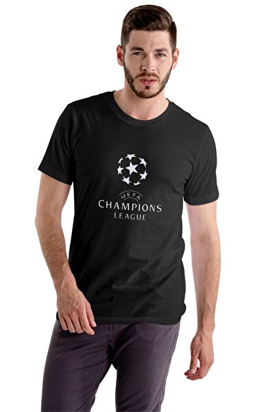 Butik Μπλουζάκι με τυπωμένο λογότυπο Champions League Μαύρο Unisex