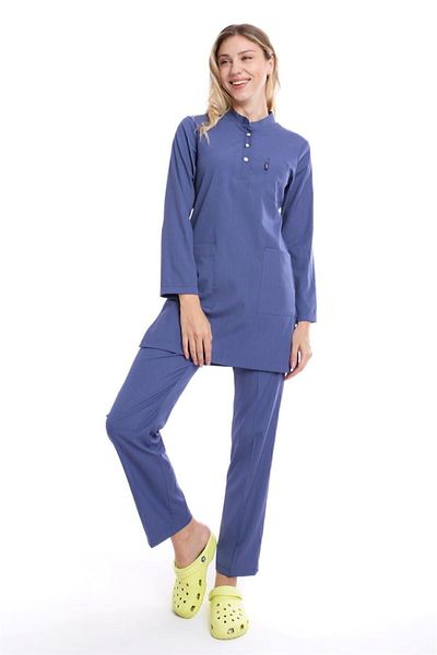 Uçak Medikal AIRPLANE MEDICAL - Set uniform pentru hijab albastru cu ceață
