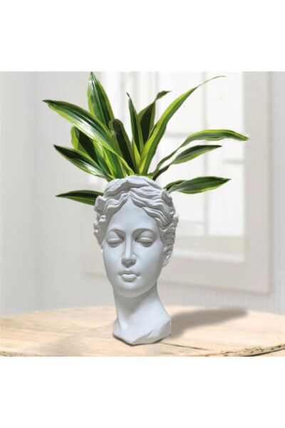 Ba Art Büyük Boy Beyaz Helen Heykel Vazo Antik Saksı Büst Biblo