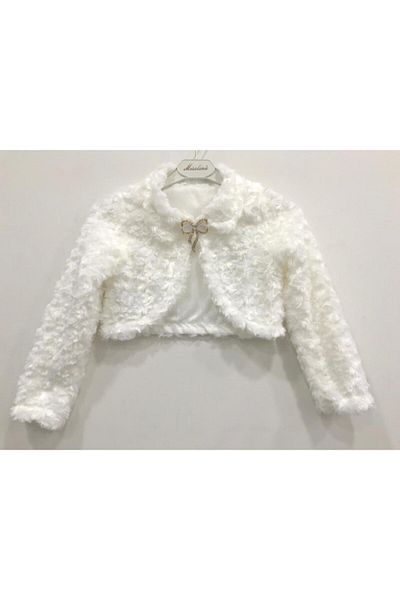 Mislina Girl's White Bolero Jacket 2-14