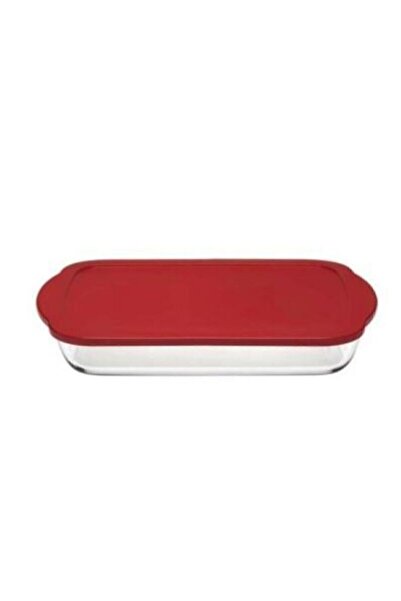 Paşabahçe Pyrex Red Lid Square and Rectangular Storage Container 2 Pieces