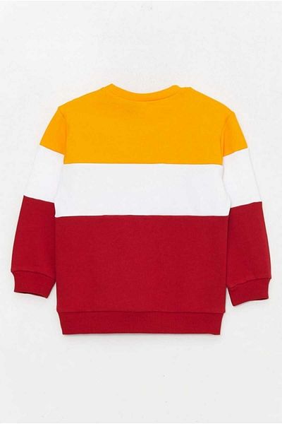 LC Waikiki Lcw Baby - Ярко жълт суичър за бебе момче, кръгла яка, дълъг ръкав, щампа Galatasara