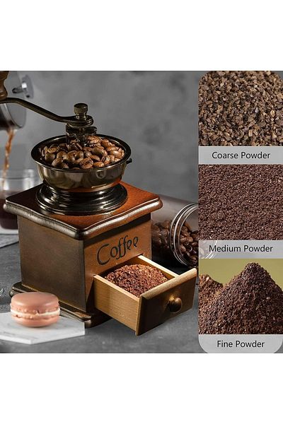 Keyfi Sepet Retro WooDen Manual coffee GrinDer and Spice Mill