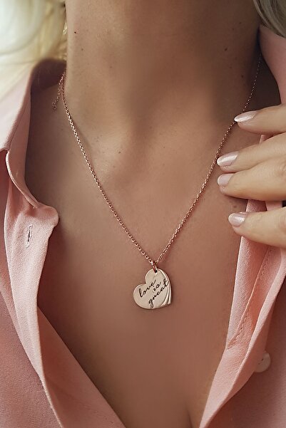 VAOOV 925 Ayar Gümüş Kişiye Özel Isimli Kalp Kolye