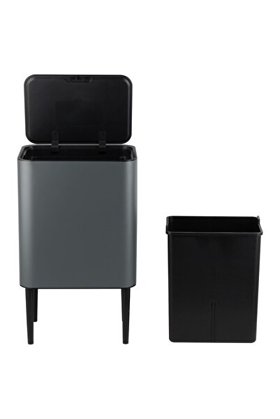 VİP AHMET Nova Touch Trash Can with Compartment, 28Lt, 5 Lt Trash Can Gift Vp-516