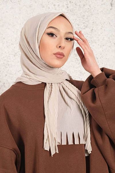 VERA LİFE Πρακτικό γυναικείο μαντήλι Hijab Shawl - Πλισέ έτοιμο σχέδιο
