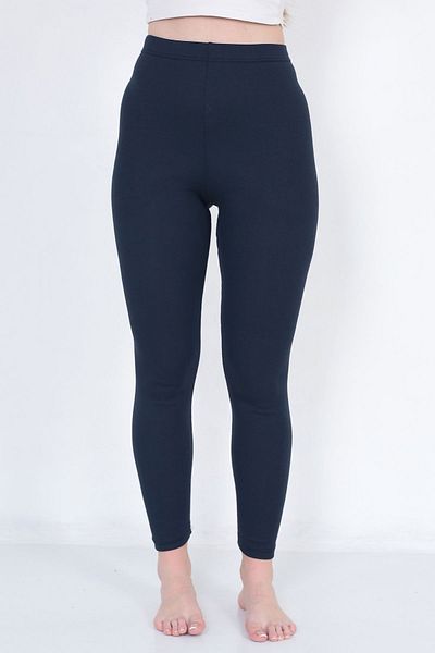 DOKU İÇ GİYİM Raised Navy Blue Thermal Underwear Unisex Daily Cotton Thermal Leggings