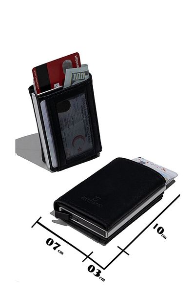 jön Monarch Black Magnetic Aluminum Mechanism Card Holder