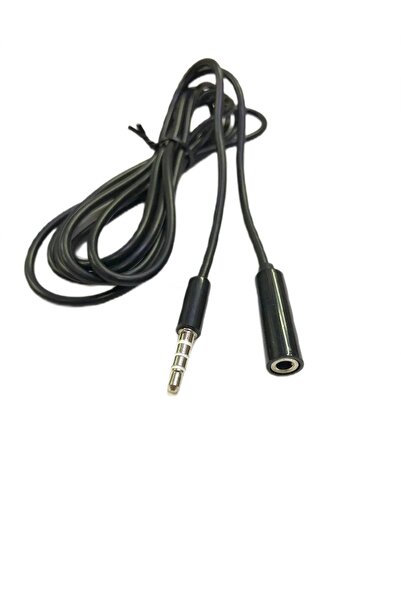 DESTE ELEKTRONİK 4 Boğum 3.5mm Kulaklık Uzatma Kablosu 1.5m Siyah