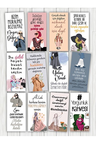 Pankart Evi Hijab 12 Bucăți Motto Prezentare Carduri de cafea