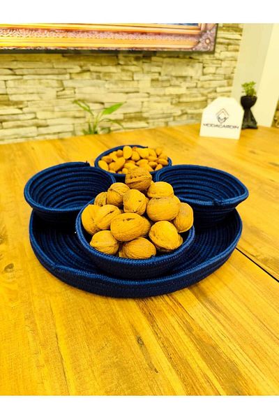 JÜTEX HOME 5 Piece Wicker and Jute Presentation Cookie Set - Presentation Container with Tray