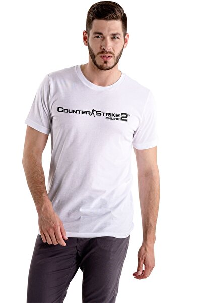 Butik Λευκό μπλουζάκι Unisex με στάμπα Counter Strike 2