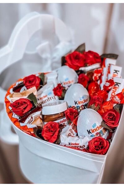 Rual Sevgililer Günü Sevgiliye Hediye Süpriz Çikolata Kutusu Kalpli Kutu