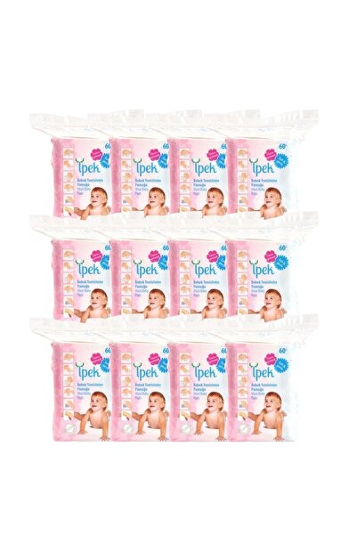 İpek Maxi Bebek Temizleme Pamuğu 60'lı 12 Paket