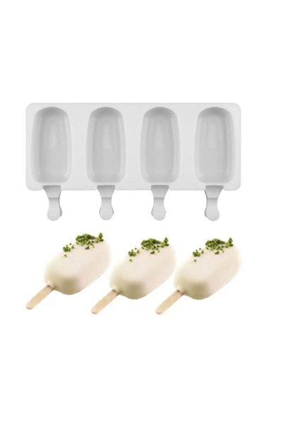 Keyfi Sepet Magnum 50 Pieces Silicone Ice Cream Sticks - Large Size 4-Piece Ice Cream Mold is Our Gift