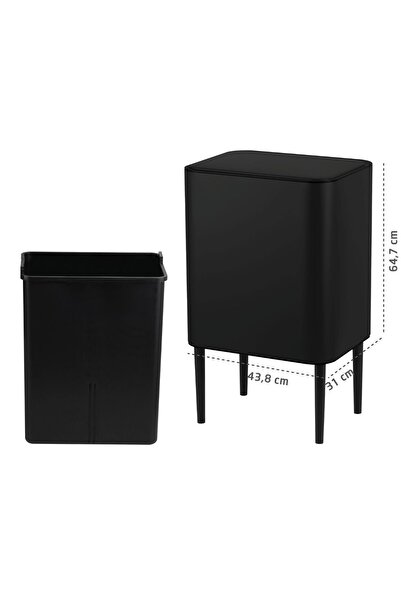 VİP AHMET Nova Touch Trash Can with Compartment, 28 Lt 5 Lt Trash Can Gift Vp-517