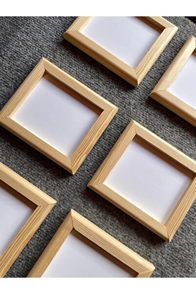 caddehediye DOĞAL AHŞAP ÇERÇEVE 6'LI SET ANI KART MİNİMAL SET POLA KART ÇERÇEVE İZ BIRAKMAYAN KÖPÜK BANT