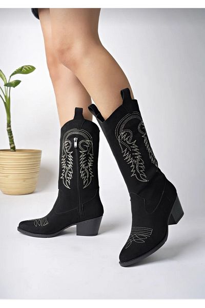 DADWOLF Western Style Canvas Pointed Boots - Cowboy