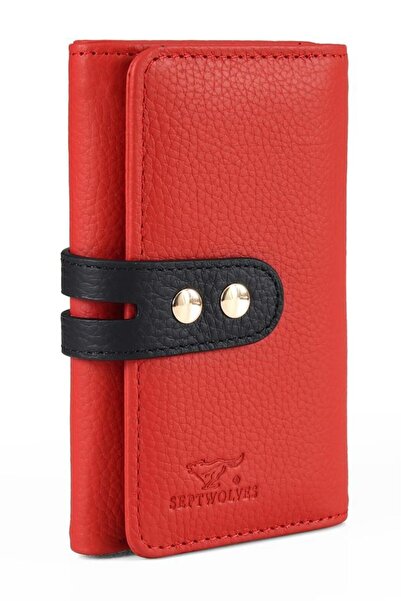 SEPTWOLVES Paris Hakiki Deri Gold Detaylı Kadın Kartlık ve Cüzdan