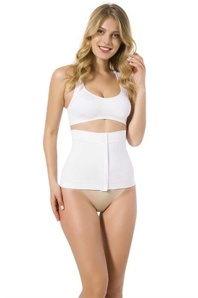 Emay 2026 Bouble Waist Corset with Agraffiti White