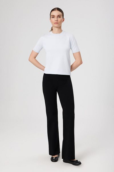 Mısırlı Pantaloni de damă cu talie înaltă cu nervuri negre