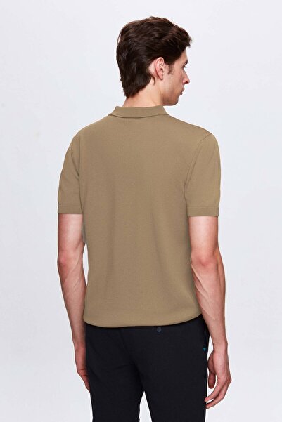 D'S Damat Μπλουζάκι Camel Slim Fit Rayon Knitwear