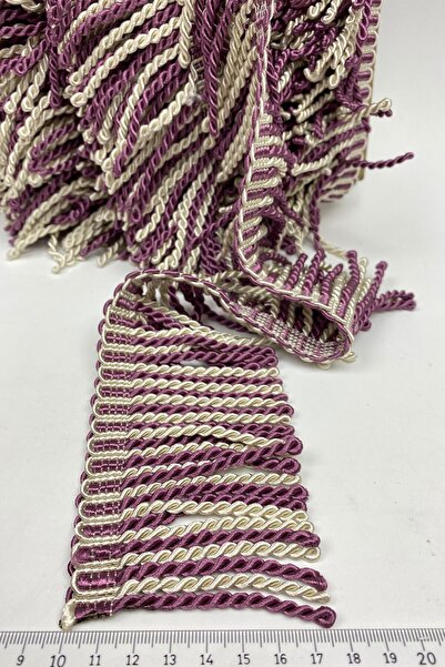 Limelia Bulyon de prun colorat crem și ciucuri franjuri