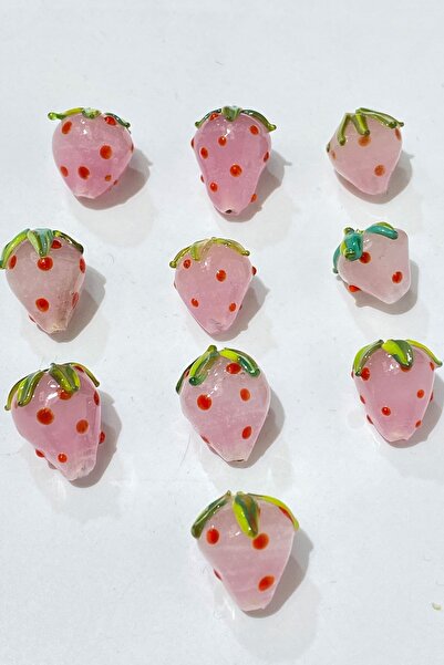 Limelia Kırmızı Murano El Yapımı Cam Boncuk Çilek 1 Adet