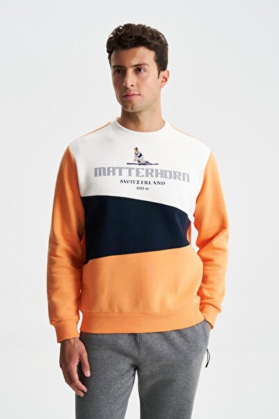 Arma Чоловічий помаранчевий Regular Fit кольоровий светр з круглим вирізом K28124602801