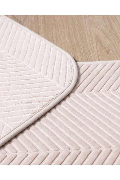 Madame Coco Emele Beige Bath Mat - Pack of 2