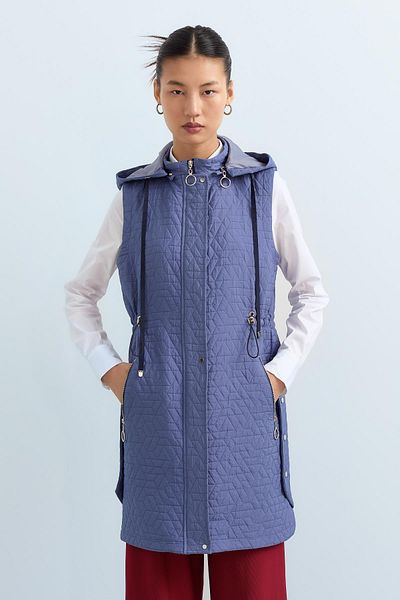 Nihan Indigo Sports Vest - Thin Quilted and Accessory Detailed